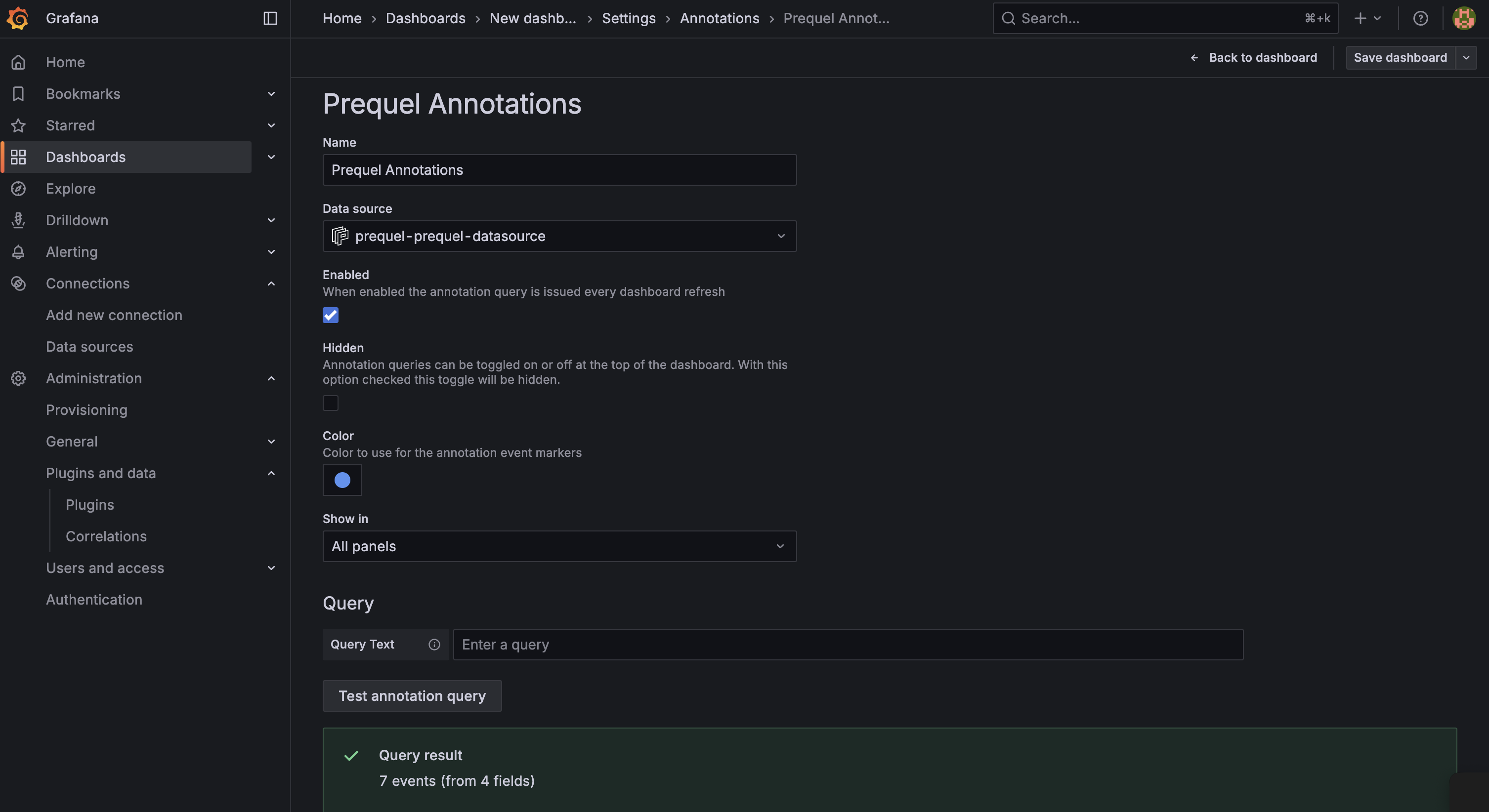grafana screenshot