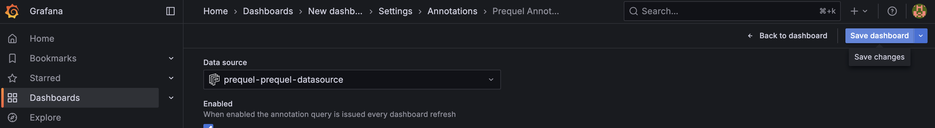 grafana screenshot